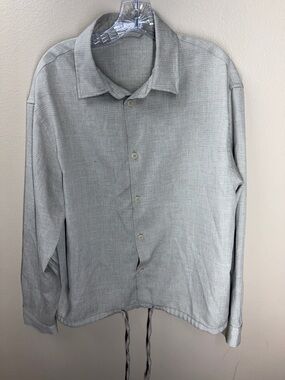 Zara Men's Light Gray Casual Button-Down Shirt